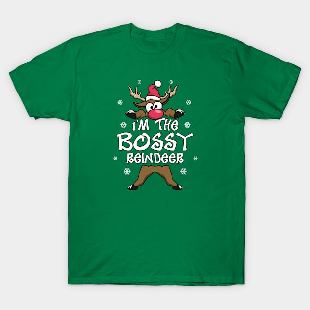 I’m The Bossy Reindeer Family Matching Christmas Pajamas T-Shirt by FrontalLobe